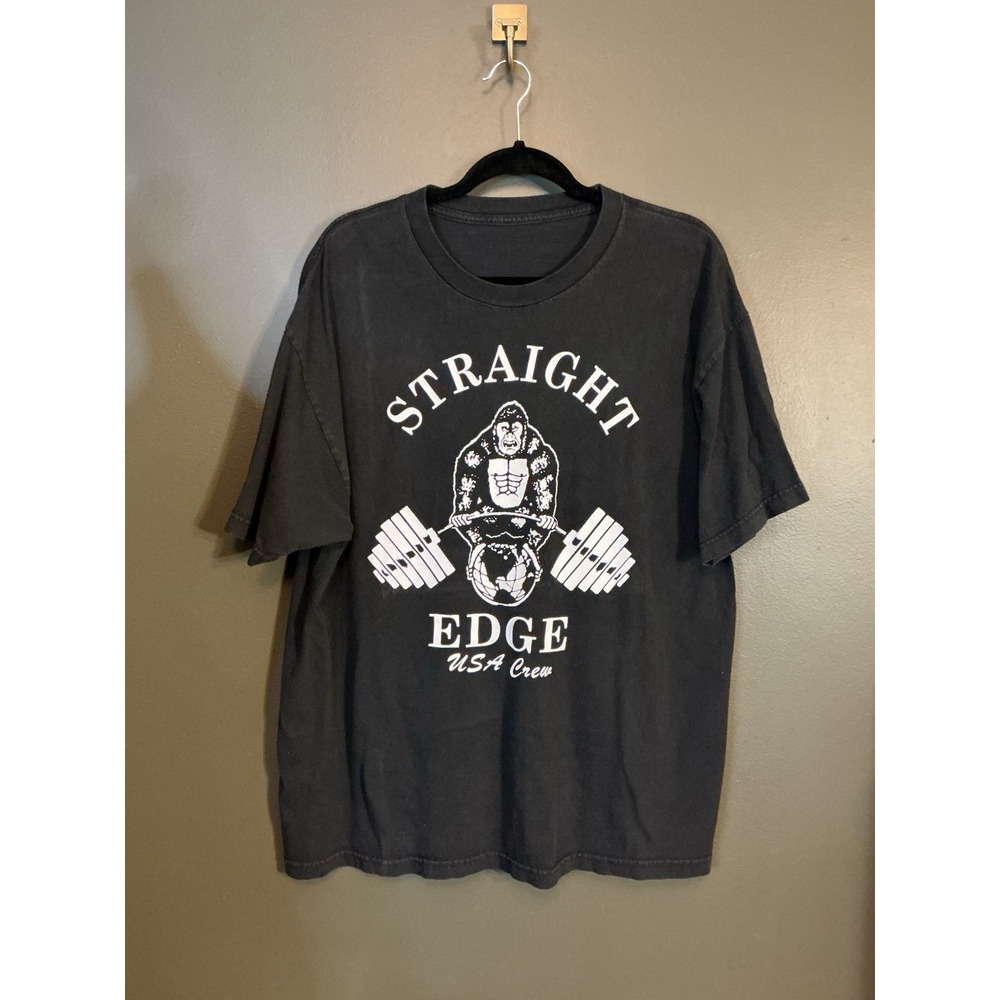 Straightedge USA Crew Weightlighting Gym Graphic T Shirt No Tags Fits Like XL